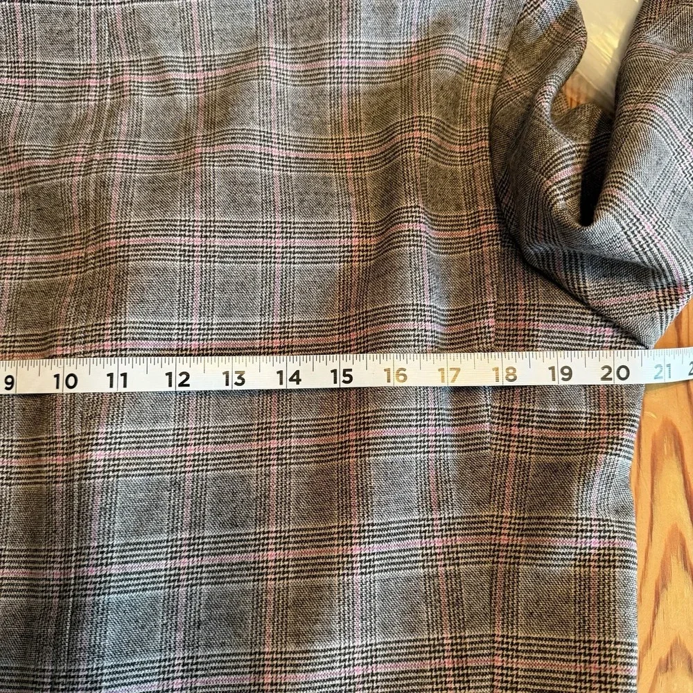 Etro Milano EU SZ 50R Sport Coat Blazer Gray/Pink Plaid Wool Silk Lined Italy